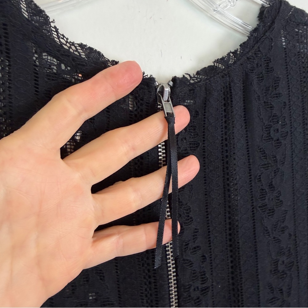 Free People Tu Es La Lace Babydoll Mini Dress in Black Size M - Picture 13 of 16